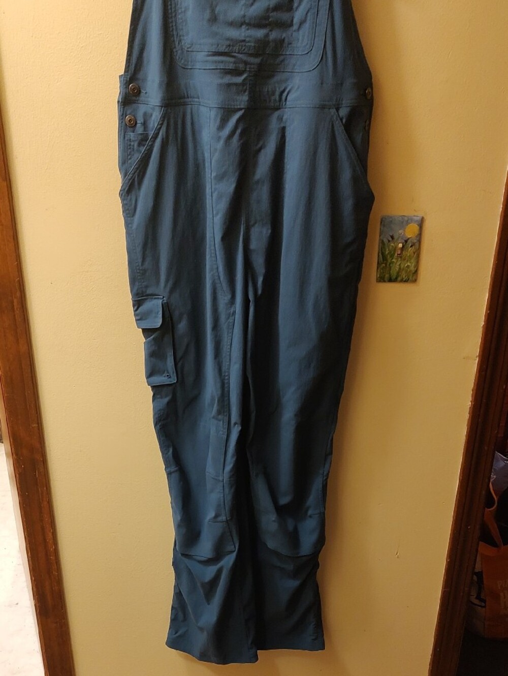 Duluth Trading Co Teal L x 35 Heirloom Gardening Bib Overalls - Picture 3 of 10
